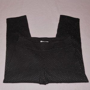 Zac & Rachel 16 Black Pull On Pants Gold Metallic Pattern